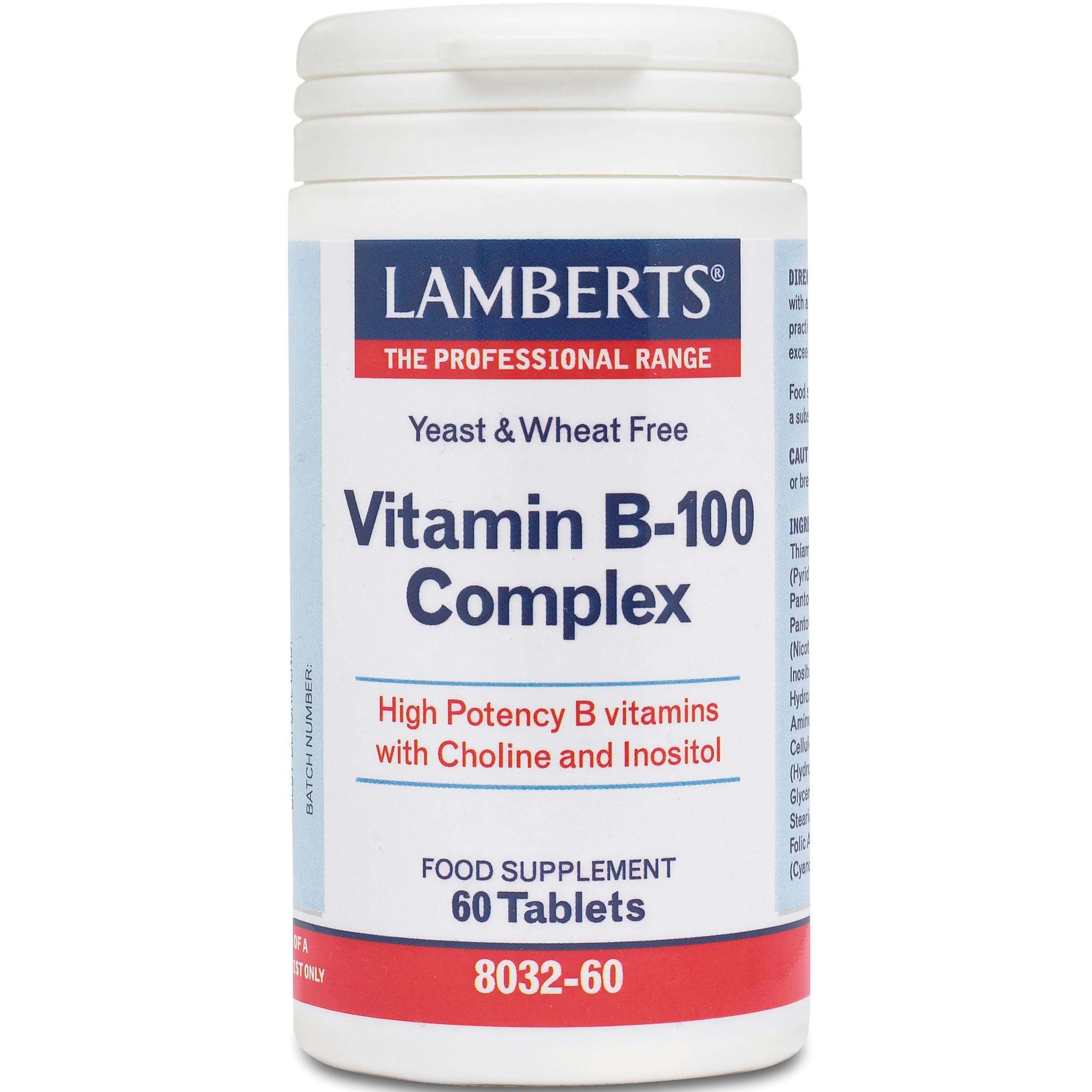 Lamberts B-100 Complex tabs Συμπλήρωμα Διατροφής για την Καλή Υγεία του Νευρικού και Πεπτικού Σύστηματος – 60 tabs