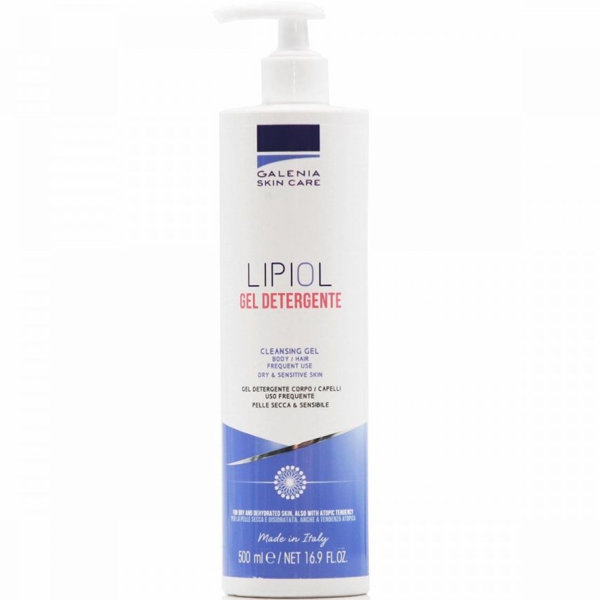 Galenia Skin Care Lipiol Body & Hair Cleansing Gel Ήπιο Καθαριστικό Τζελ Σώματος, Προσώπου & Τριχωτού Κεφαλής για το Ευαίσθητο, Ξηρό, με Τάση Ατοπίας Δέρμα, με Αντλία 500ml