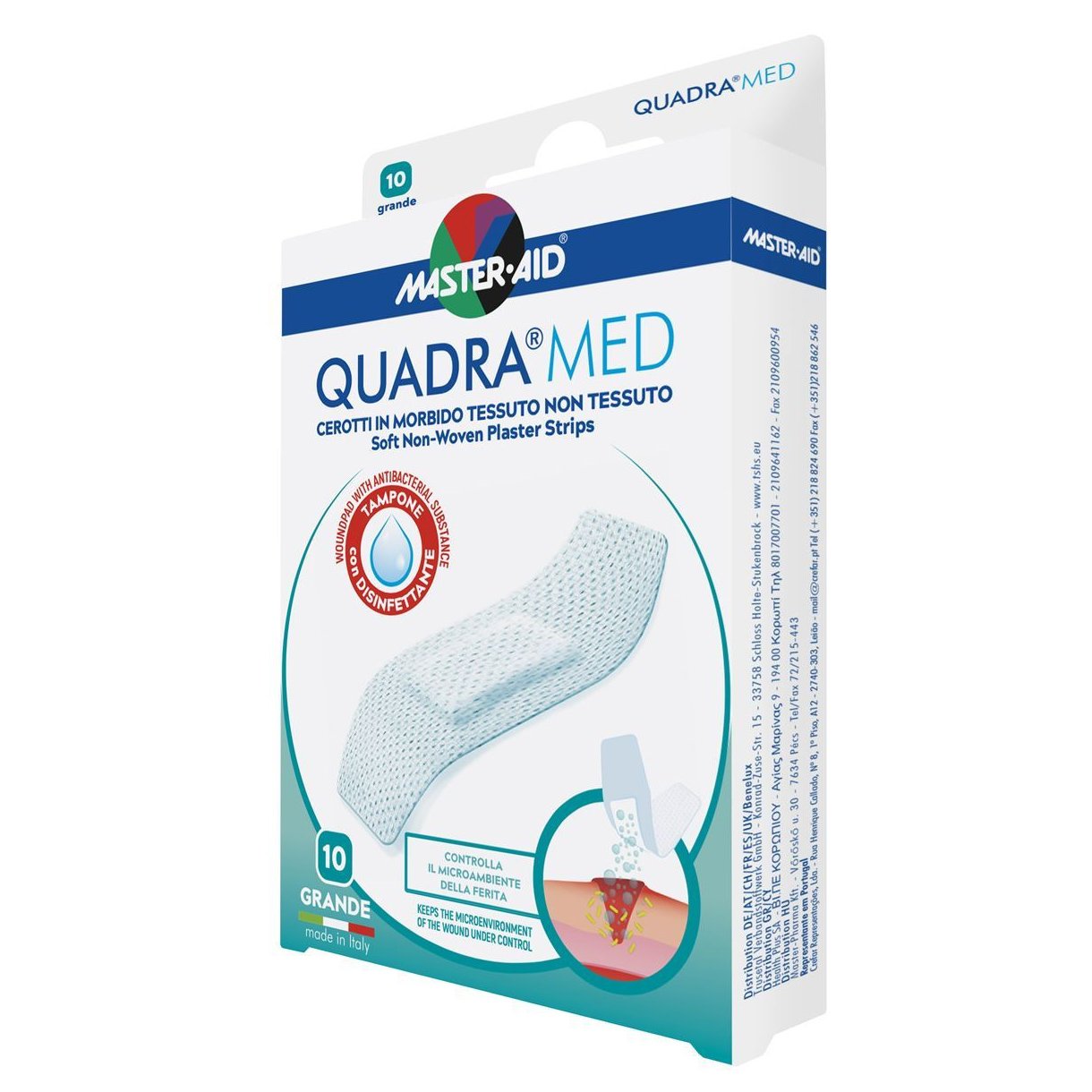 Master Aid Master Aid Quadra Med Grande Soft Non-Woven Plaster Strips 78x26mm Αυτοκόλλητο Επίθεμα Ιδανικό για Μικροτραύματα 10 Τεμάχια