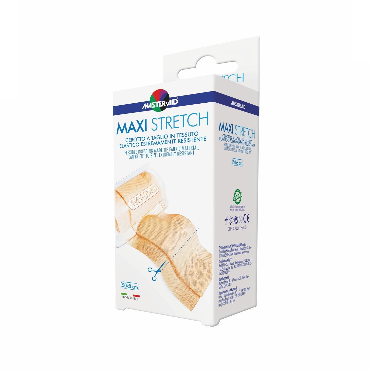 Master Aid Maxi Stretch Αυτοκόλλητο Ρολό Συνεχούς Γάζας Καφέ Χρώμα 50x8cm