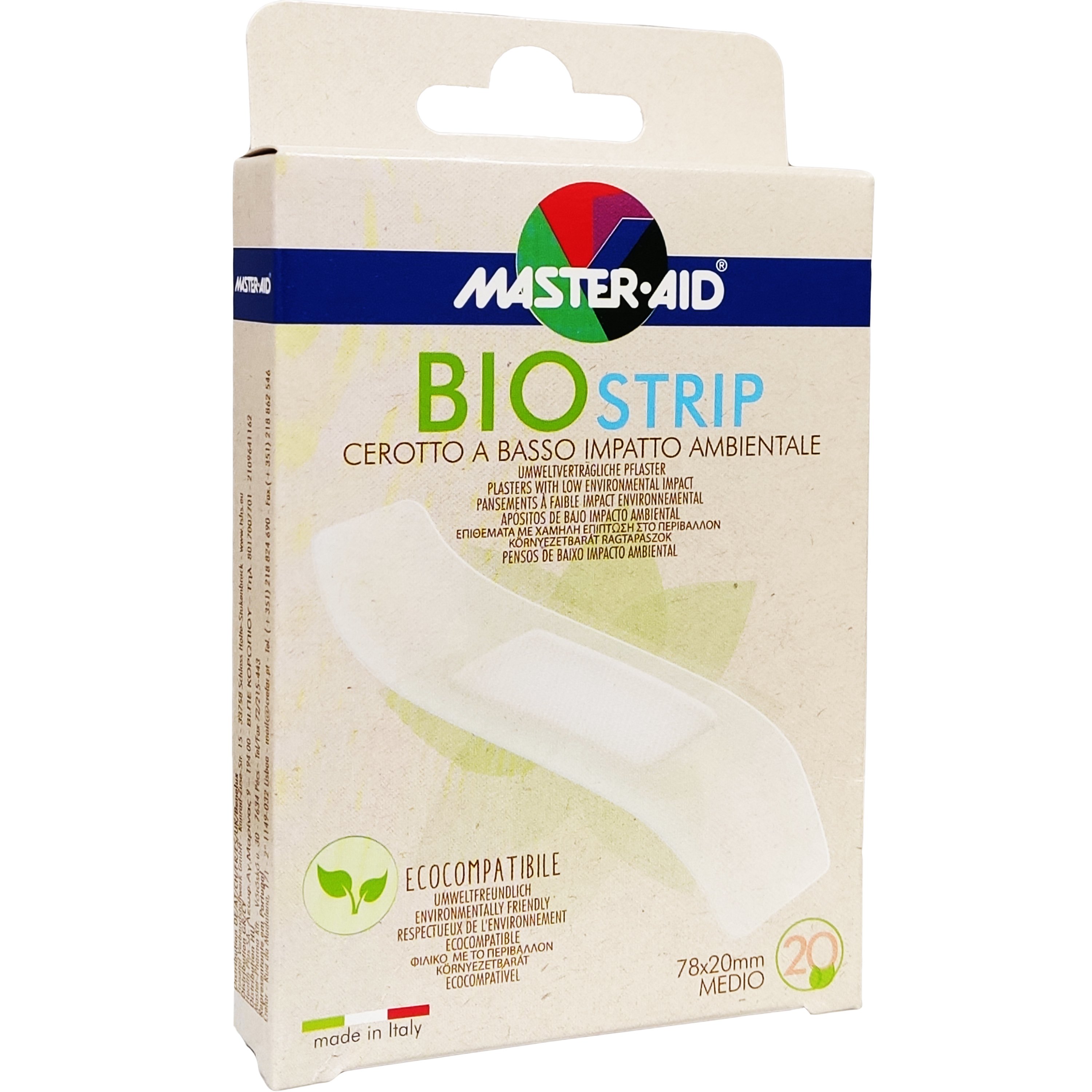 Master Aid Master Aid Bio Strip 78mm x 20mm Grande Καινοτόμο Οικολογικό Επίθεμα Ιδανικό για Μικροτραύματα 20 Τεμάχια