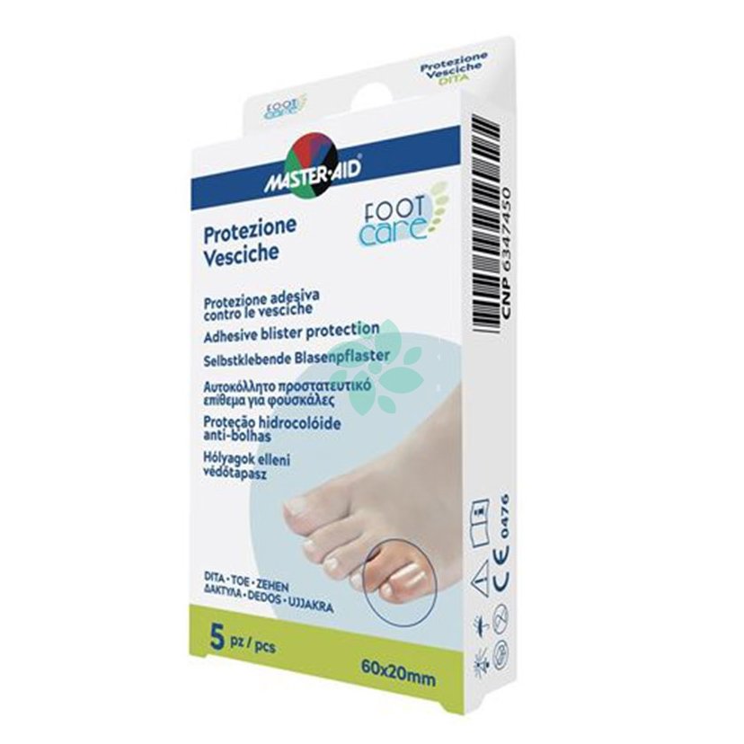 Master Aid Foot Care Protezione Vesciche 60x20mm Αυτοκόλλητο Προστατευτικό Επίθεμα για Φουσκάλες 5 Τεμάχια