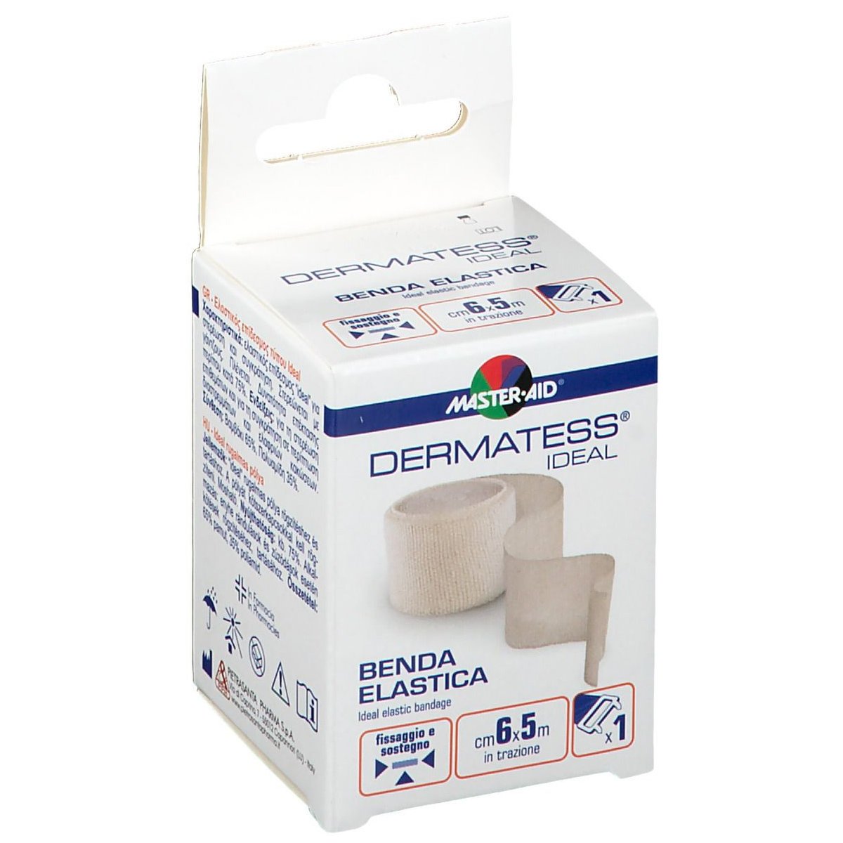 Master Aid Dermatess Ideal Benda Elastica 6cm x 5m Ελαστικός Επίδεσμος Στερέωσης & Συγκράτησης 1 Τεμάχιο
