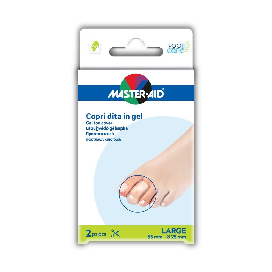 Master Aid Gel Toe Cover Προστατευτικό Δαχτύλων από Τζελ Μέγεθος Large 2 Τεμάχια