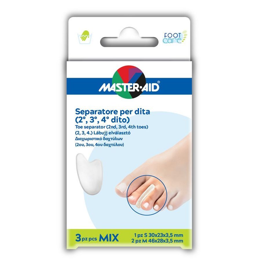 Master Aid Toe Separator Διαχωριστικό Δαχτύλων (2ου, 3ου, 4ου Δαχτύλου) 3 Τεμάχια Mix