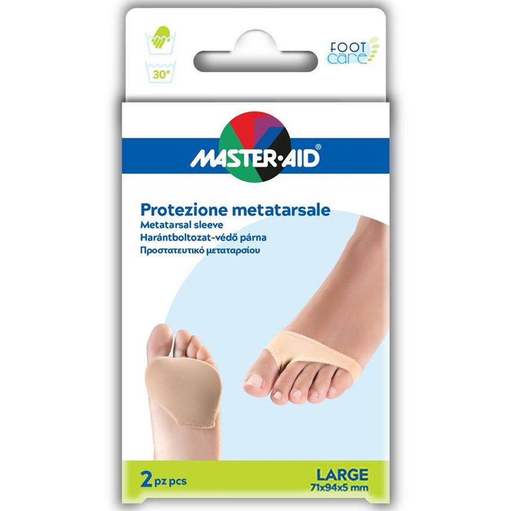 Master Aid Metatarsal Sleeve Προστατευτικό Μεταταρσίου με Gel & Ύφασμα 2 Τεμάχια – Large 71x94x5mm