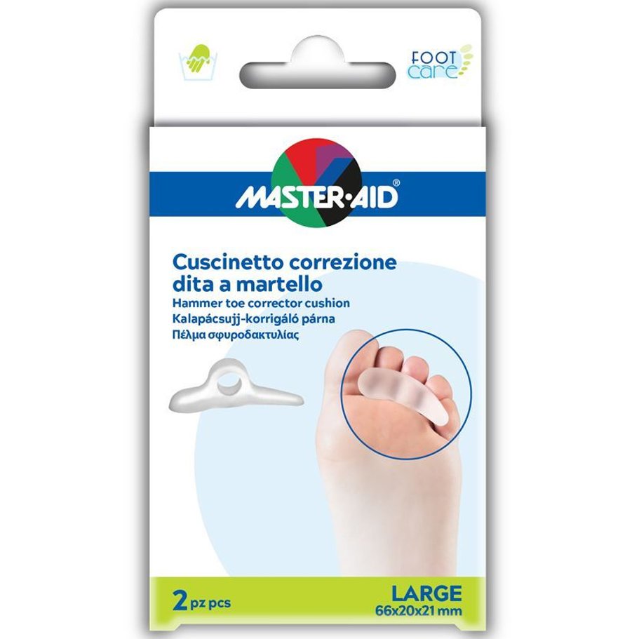 Master Aid Hammer Toe Corrector Cushion Gel Μαξιλάρι Σφυροδακτυλίας 2 Τεμάχια – Large 66x20x21mm