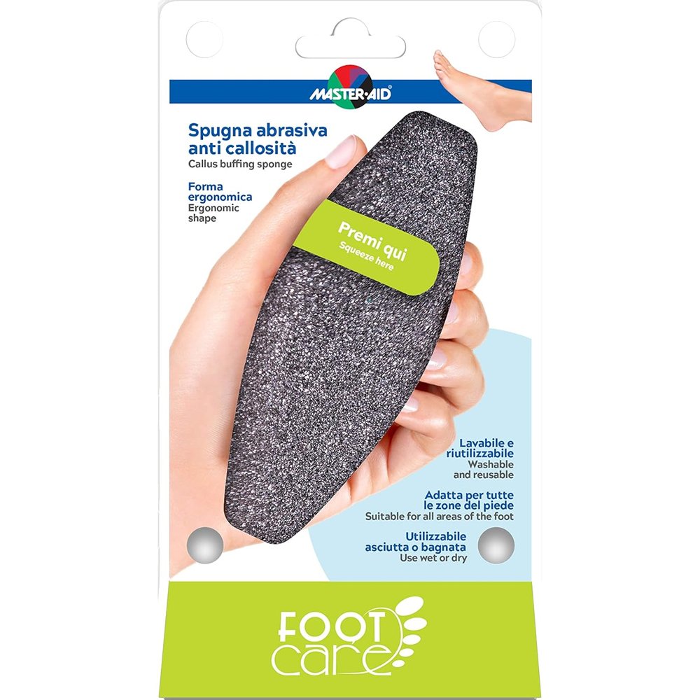 Master Aid Anti Callus Abrasive Sponge Σφουγγάρι με Εργονομικό Σχήμα για Εύκολη & Άνετη Αφαίρεση των Κάλων 1 Τεμάχιο