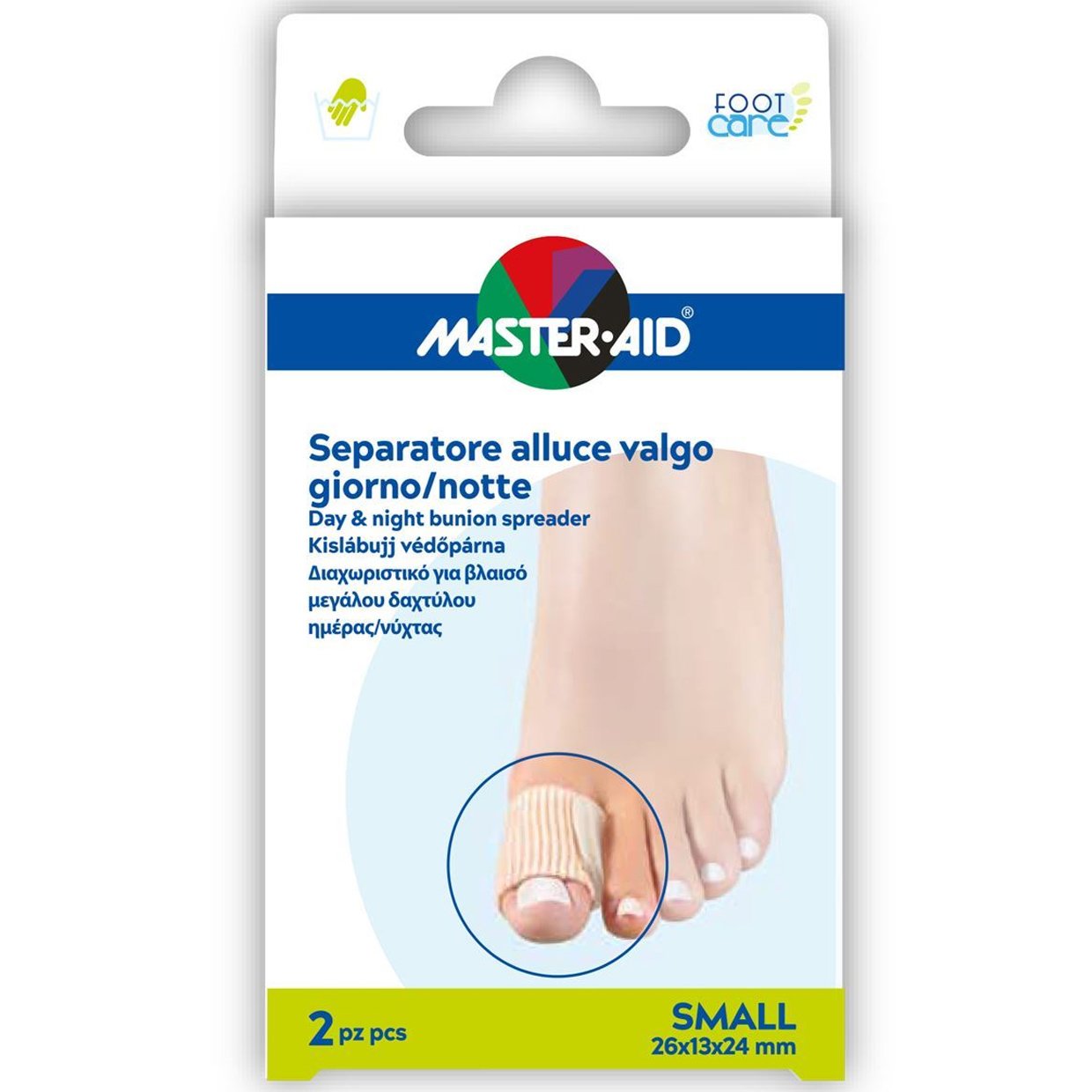 Master Aid Day & Night Bunion Spreader Διαχωριστικό για το Κότσι Ημέρας & Νύχτας 2 Τεμάχια – Small 26x13x24mm