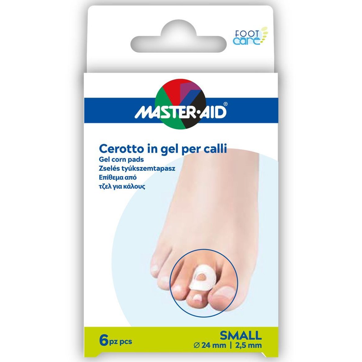 Master Aid Master Aid Gel Corn Pads Επίθεμα Gel για Κάλους 6 Τεμάχια - Small 24mm/2.5mm