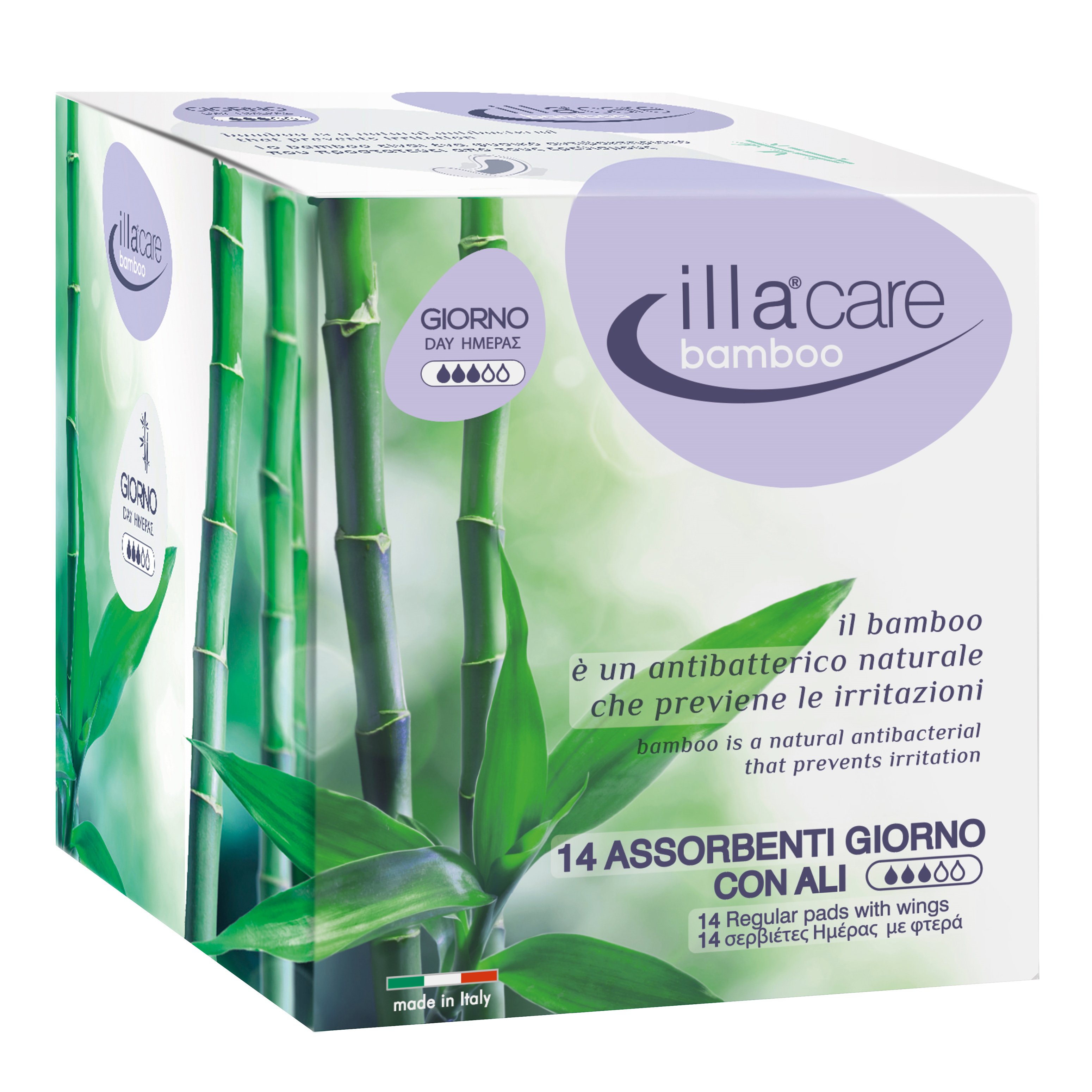 Illa Care Bamboo Absorbent Day Σερβιέτες Ημέρας με Φτερά Κατά των Ερεθισμών με Αντιβακτηριακές Ιδιότητες 14 Τεμάχια