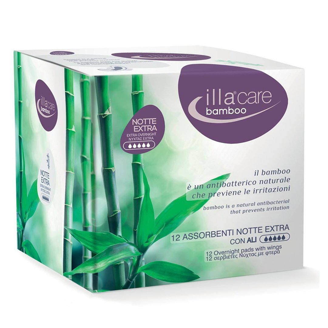 Illa Care Bamboo Extra Overnight Absorbent Night 12 Τεμάχια