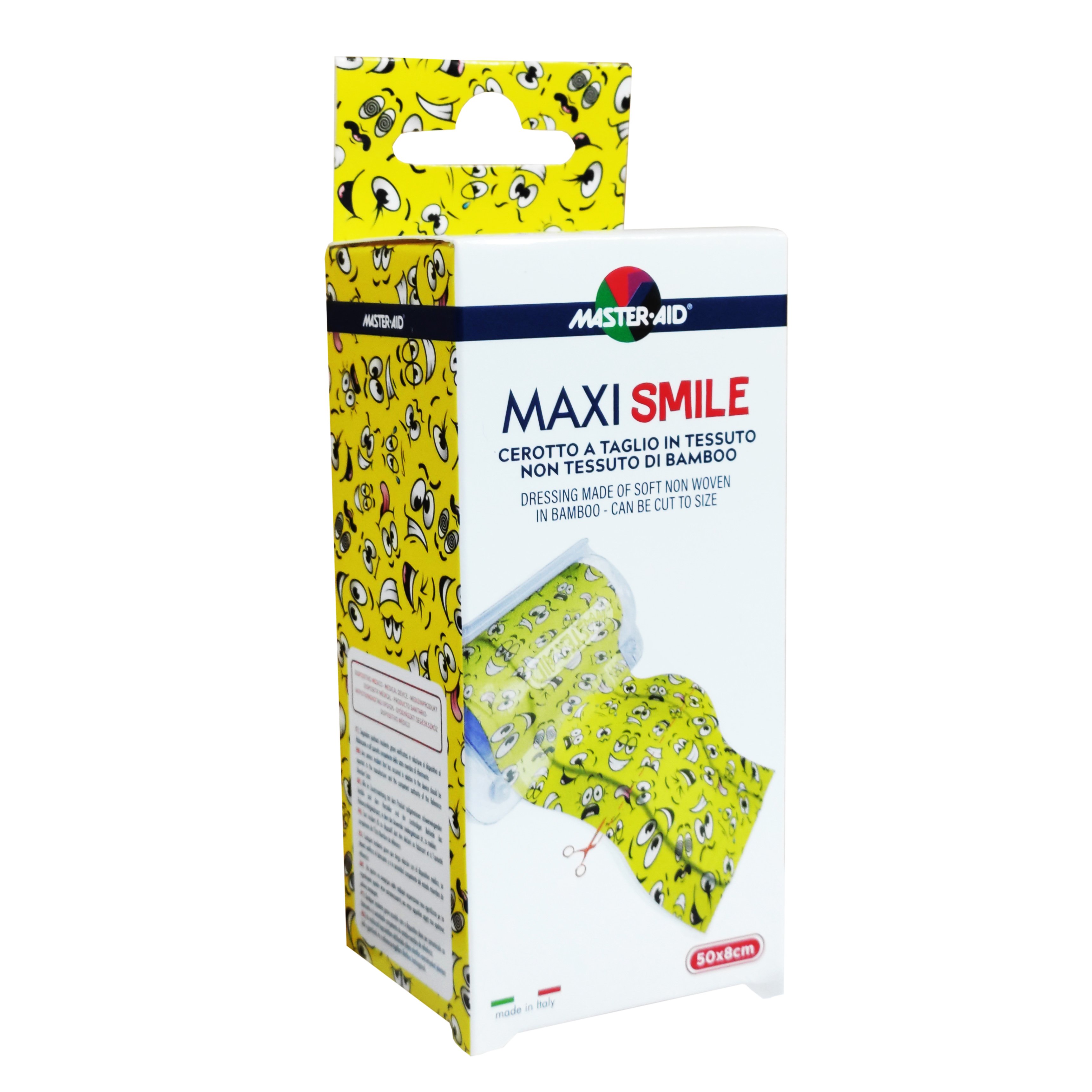 Master Aid Maxi Smile Παιδικό Αυτοκόλλητο Ρολό Συνεχούς Γάζας 50x8cm