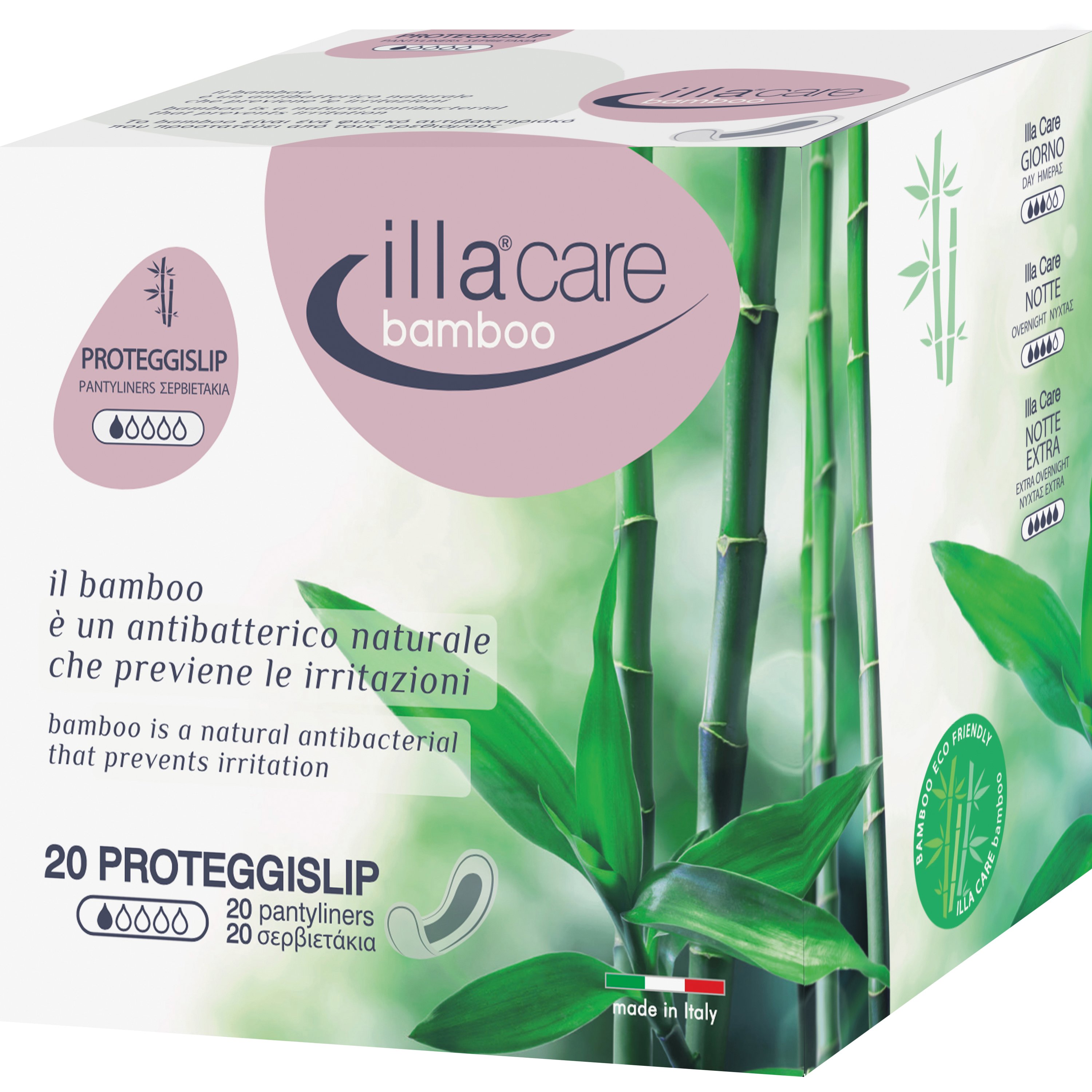 illa Care Bamboo Pantyliners Σερβιετάκια με Επιφάνεια από Μπαμπού με Αντιβακτηριακές Ιδιότητες Κατά των Ερεθισμών για Μέγιστη Προστασία & Άνεση Κάθε μέρα 20 Τεμάχια