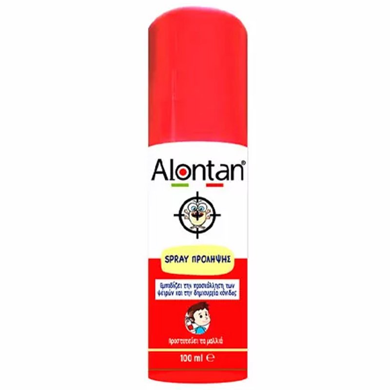 Alontan Αντιφθειρικό Spray Πρόληψης που Εμποδίζει την Προσκόλληση των Ψειρών & την Δημιουργία Κόνιδας 100ml