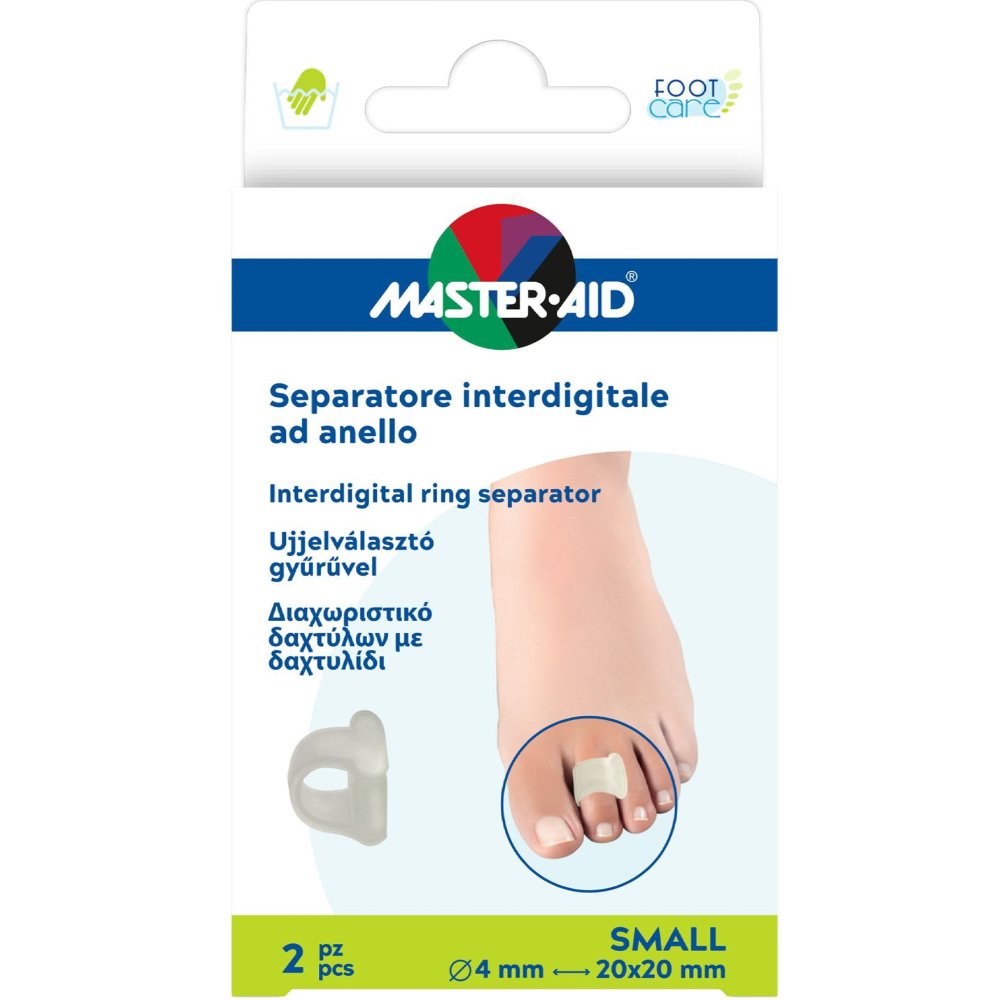 Master Aid Interdigital Ring Separator Finger Διαχωριστικό Δαχτύλων με Δαχτυλίδι 2 Τεμάχια - Small