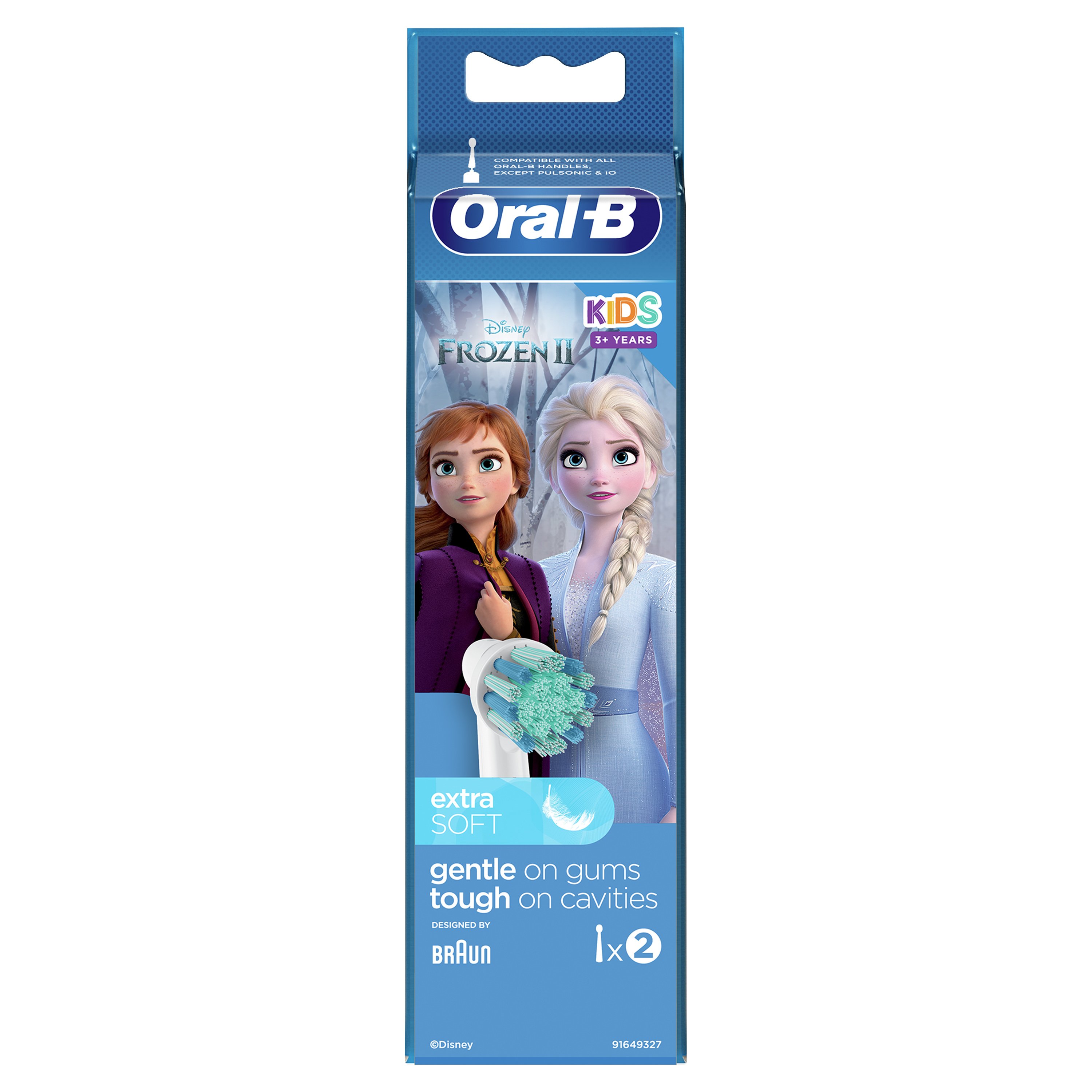 Oral-B Kids Frozen II Extra Soft Ανταλλακτικές Κεφαλές Παιδικής Ηλεκτρικής Οδοντόβουρτσας Από 3 Ετών 2 Τεμάχια