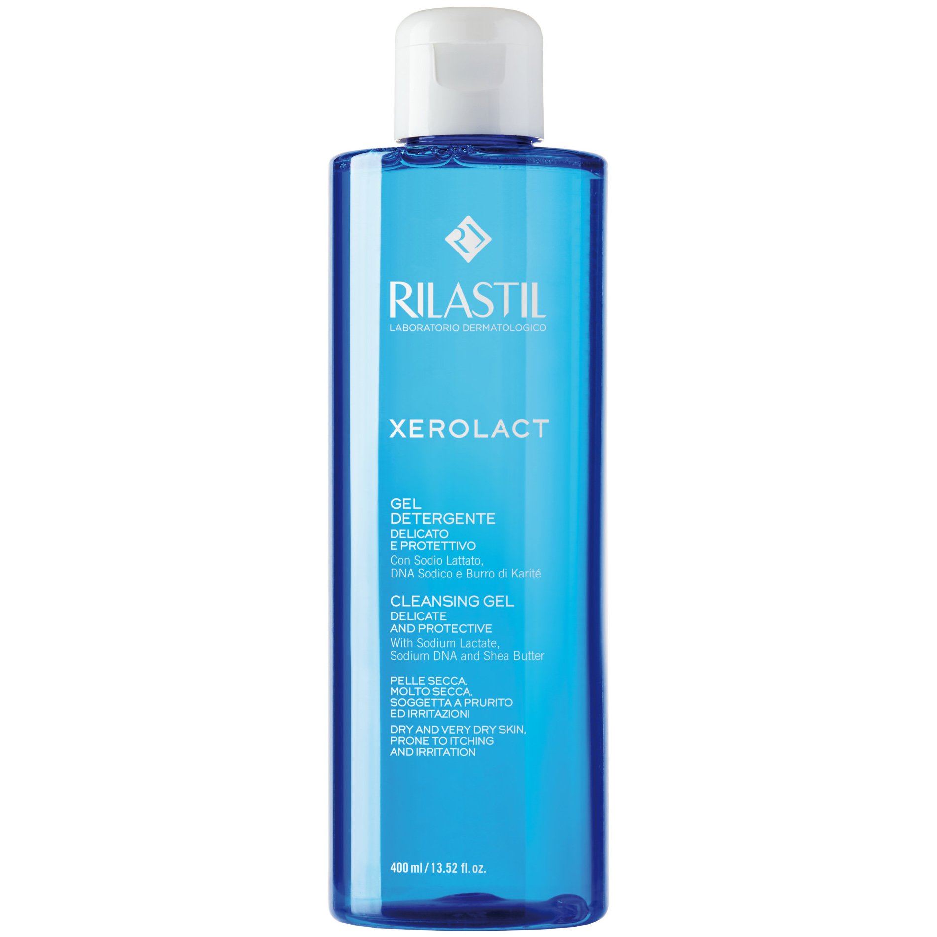 Rilastil Xerolact Cleansing Body Gel Καθαριστικό Gel για Ξηρές, Πολύ Ξηρές Επιδερμίδες με Τάση Ερυθρότητας, Κνησμού & Ερεθισμού 400ml