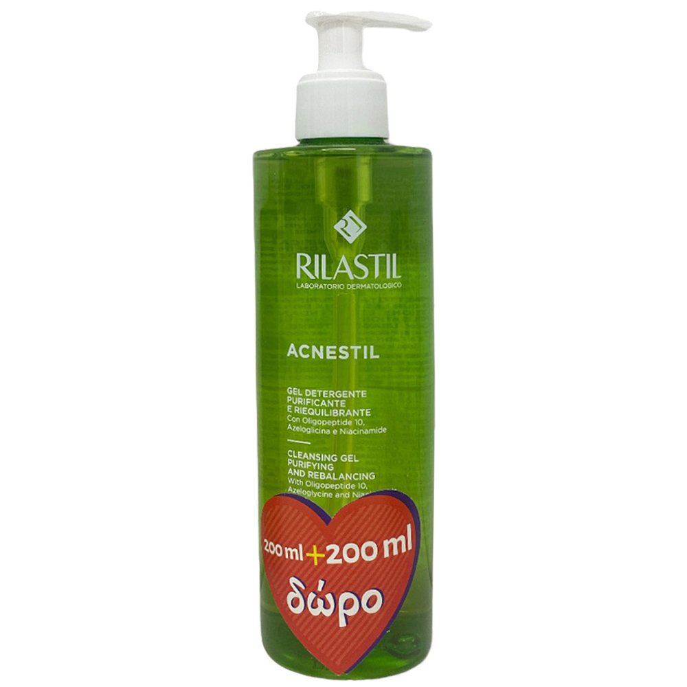 Rilastil Acnestil Purifying Cleansing Gel Καθαριστικό Gel Προσώπου για Λιπαρή, Μικτή Επιδερμίδα με Ατέλειες & Τάση Ακμής 400ml