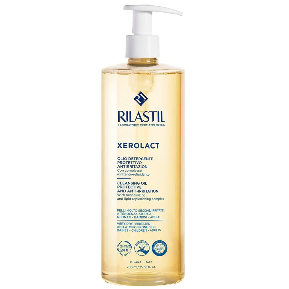 Rilastil Rilastil Xerolact Protective & Anti-Irritation Cleansing Body Oil Ελαιώδες Καθαριστικό Σώματος Αναπλήρωσης Λιπιδίων για Ευαίσθητες Επιδερμίδες με Τάση Ατοπίας 750ml