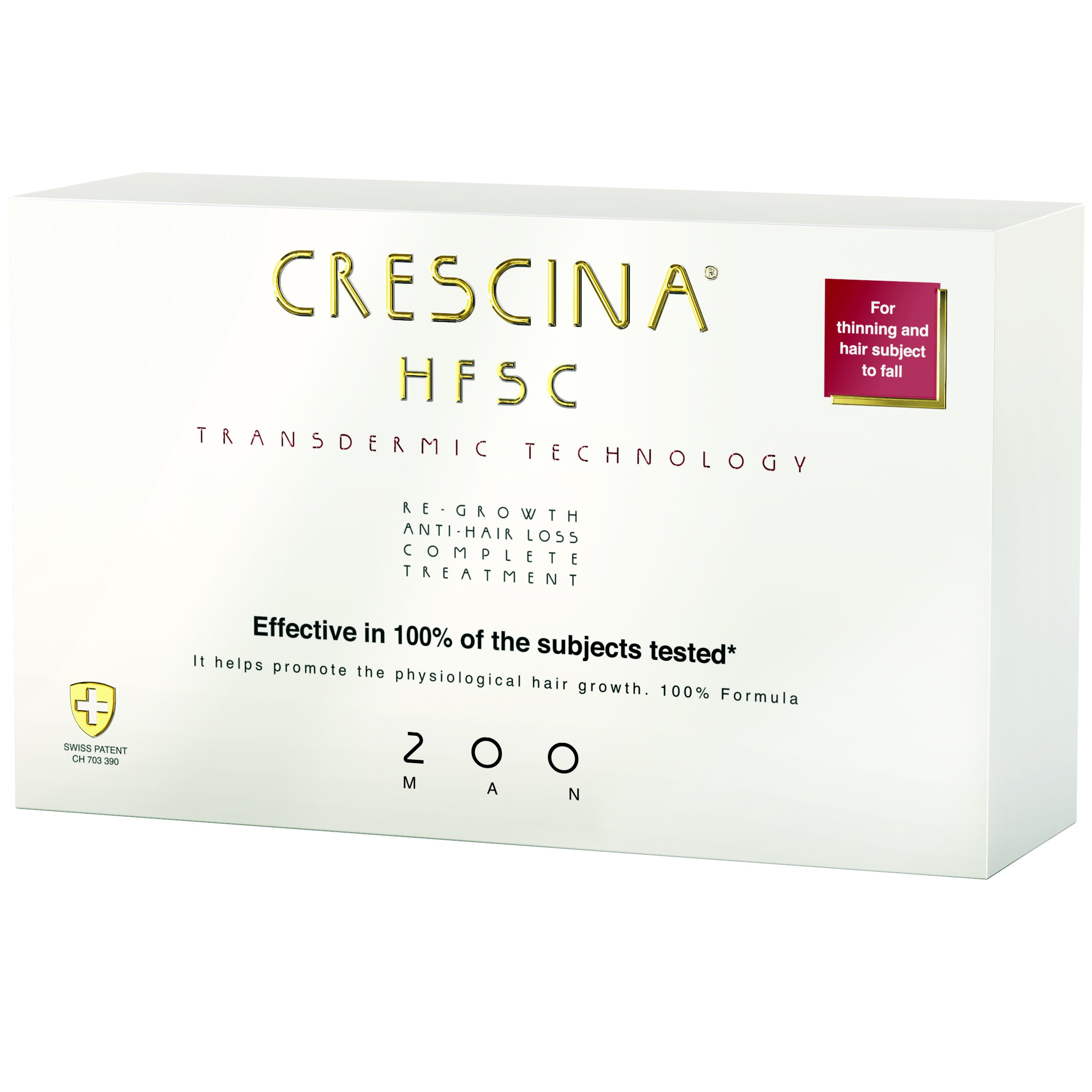 Crescina Transdermic Complete Man Ολοκληρωμένη Ανδρική Θεραπεία για τα Αρχικά Στάδια Αραίωσης & Τριχόπτωσης 20 Τεμάχια (10+10 x 3.5ml) - 200
