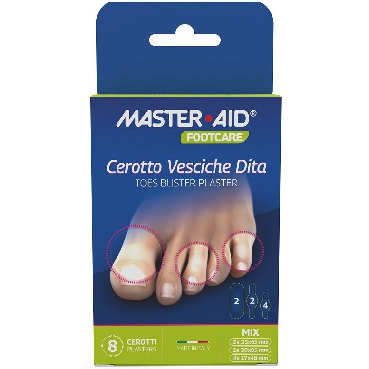 Master Aid Footcare Toes Blister Plaster Υδροκολλοειδές Επίθεμα για Φουσκάλες 8 Τεμάχια