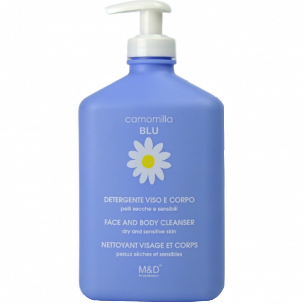 Camomilla Blu Camomilla Blu Face & Body Cleanser Gel Ενυδατικό Τζέλ Προσώπου & Σώματος για Ξήρη & Ευαίσθητη Επιδερμίδα με Εκχύλισμα Χαμομήλιου με Αντλία 500ml