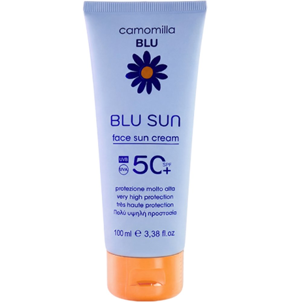 Camomilla Blu Sun Spf50+ Face Sun Cream Αντηλιακή Κρέμα Προσώπου & Ντεκολτέ Πολύ Υψηλής Προστασίας Κατάλληλη για Όλους τους Τύπους Επιδερμίδας Ακόμη & για Ευαίσθητες 100ml