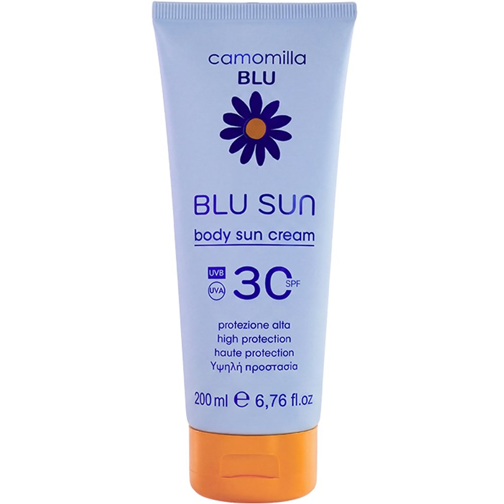 Camomilla Blu Sun Spf30 Body Cream Αντηλιακή Κρέμα Σώματος Υψηλής Προστασίας Ιδανική για Καθημερινή Έκθεση στον Ήλιο με Ανάλαφρη Υφή 200ml