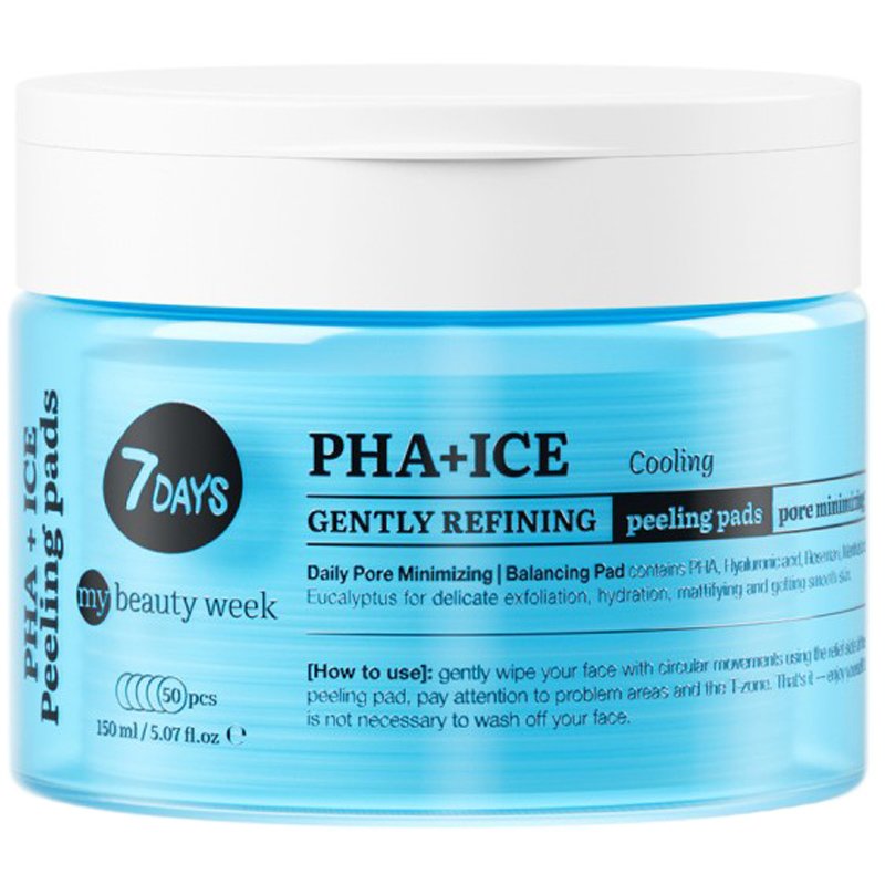 7DAYS 7DAYS Exfoliating Peeling Pads PHA & Ice Απολεπιστικά Δισκία Δύο Όψεων για Ήπια Αναδόμηση 50 Τεμάχια
