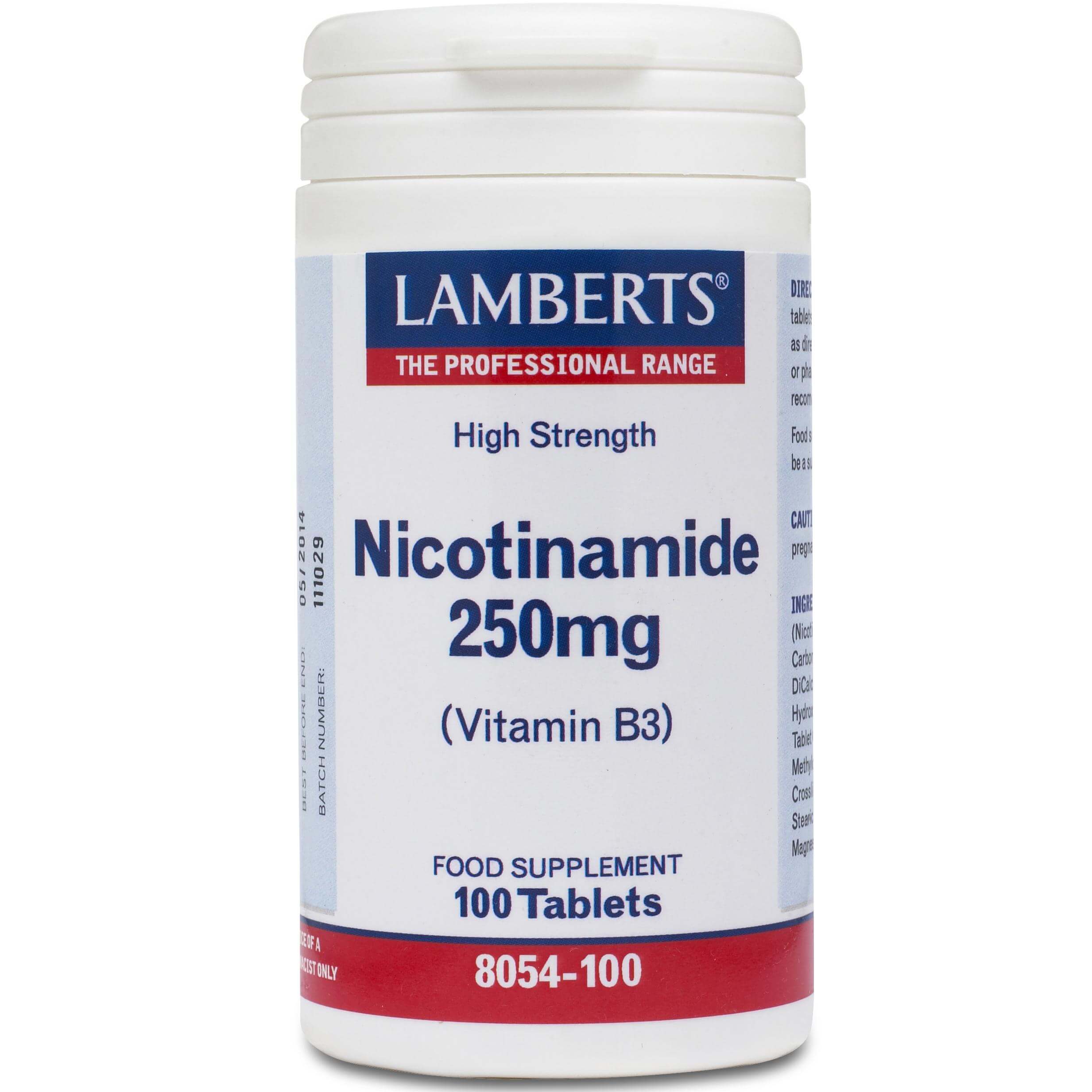Lamberts Nicotinamide Συμπλήρωμα Διατροφής για τη Μνήμη και τη Πνευματική Απόδοση 250mg 100tabs
