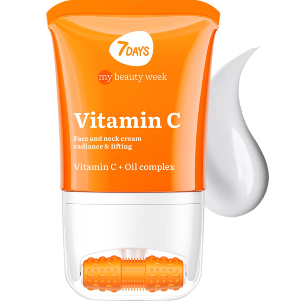 7DAYS 7DAYS My Beauty Week Vitamin C Radiance & Lifting Face & Neck Cream Αντιγηραντική Κρέμα Προσώπου, Λαιμού με Βιταμίνη C & Εφαρμοστή Μασάζ για Ομοιόμορφο Τόνο & Λάμψη 80ml