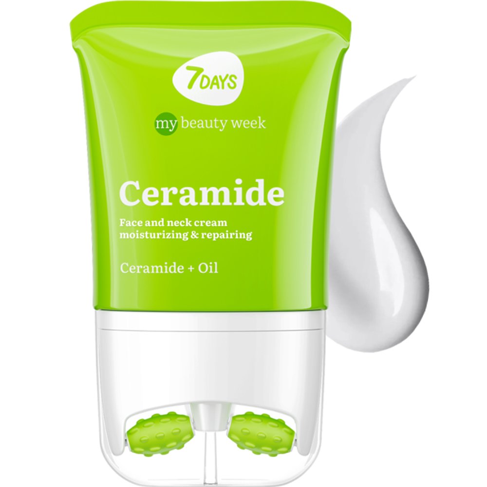 7DAYS 7DAYS My Beauty Week Ceramide Moisturizing & Repairing Face & Neck Cream Ενυδατική Κρέμα Προσώπου, Λαιμού με Κεραμίδια & Εφαρμοστή Μασάζ για Προστασία της Επιδερμίδας με Αντιγηραντικές Ιδιότητες 80ml