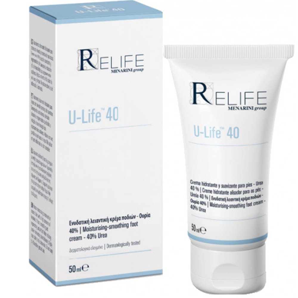 Menarini Relife U-Life 40 Foot Cream Ενυδατική & Καταπραϋντική Κρέμα Ποδιών για Πολύ Ξηρό & με Σκασίματα Δέρμα με 40% Ουρία 50ml