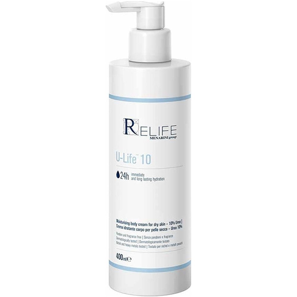 Menarini Relife U-Life 10 Moisturizing Body Cream 10% Urea Ενυδατική Κρέμα Σώματος με 10% Ουρία Κατάλληλη για Ξηρές & Πολύ Ξηρές Επιδερμίδες 400ml