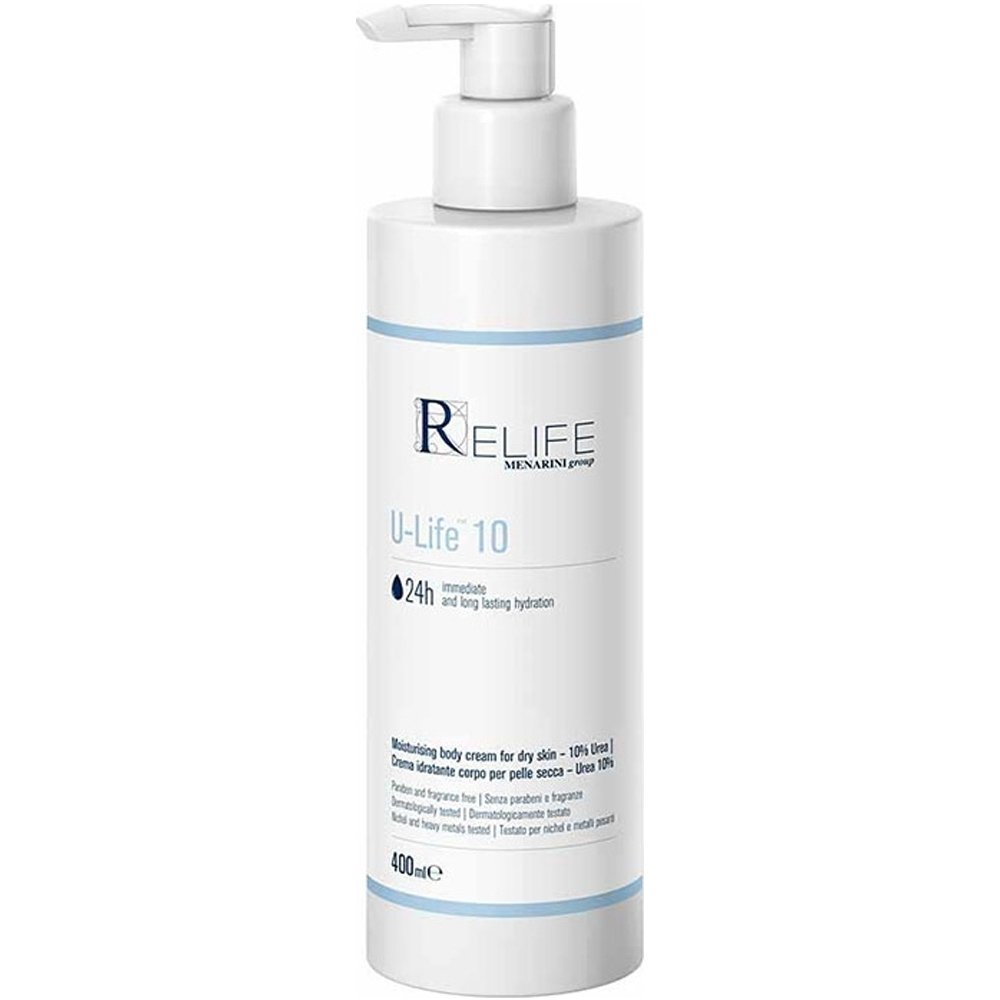 Menarini Relife U-Life 10 Moisturizing Body Cream 10% Urea Ενυδατική Κρέμα Σώματος με 10% Ουρία Κατάλληλη για Ξηρές & Πολύ Ξηρές Επιδερμίδες 400ml