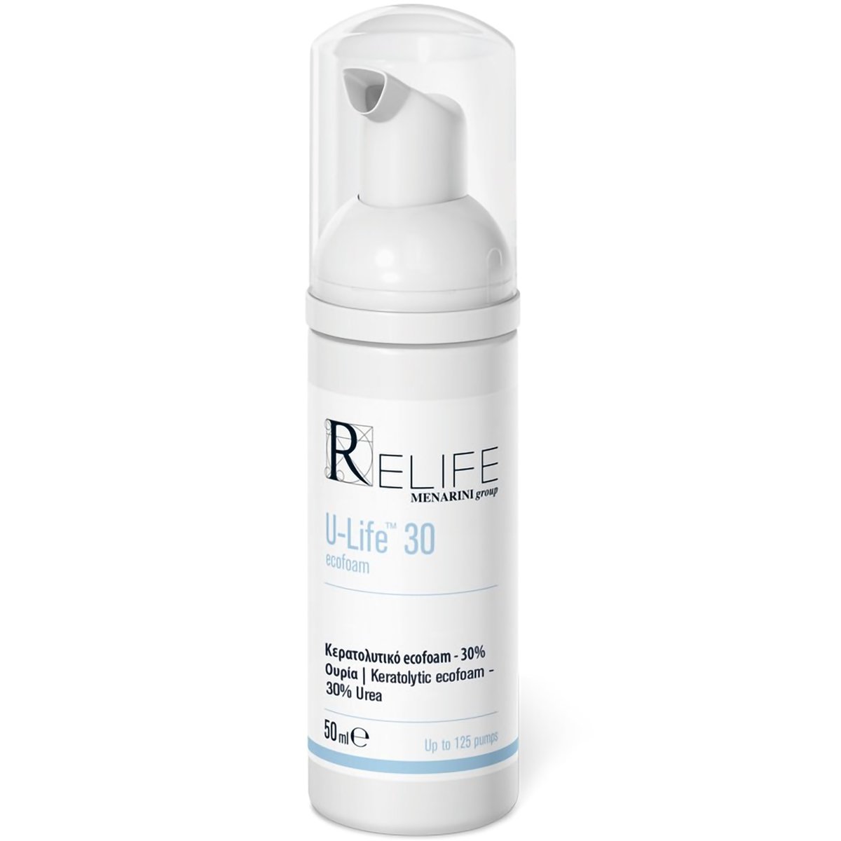 Menarini Menarini Relife U-Life 30 Keratolytic Ecofoam Κερατολυτικός Αφρός Προσώπου με 30% Ουρία για Ξηρά, Πολύ Ξηρά & Σκασμένα Δέρματα 50ml