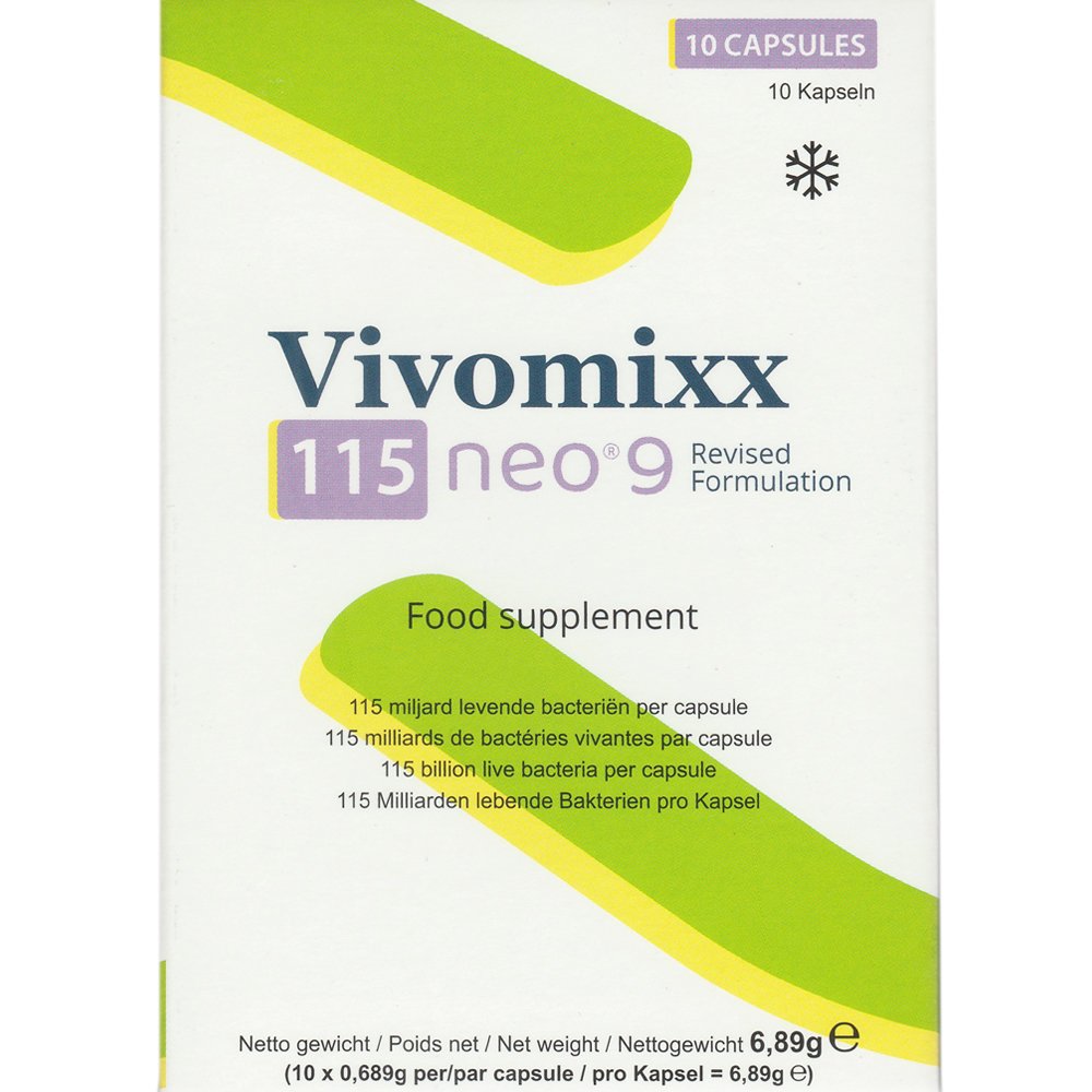 Vivomixx Vivomixx 115 Neo 9  Συμπλήρωμα Διατροφής Υψηλής Συγκέντρωσης 9 Στελεχών Προβιοτικών για Εξισορρόπηση της Εντερικής Χλωρίδας & Αντιμετώπιση Γαστρεντερικών Διαταραχών 10caps
