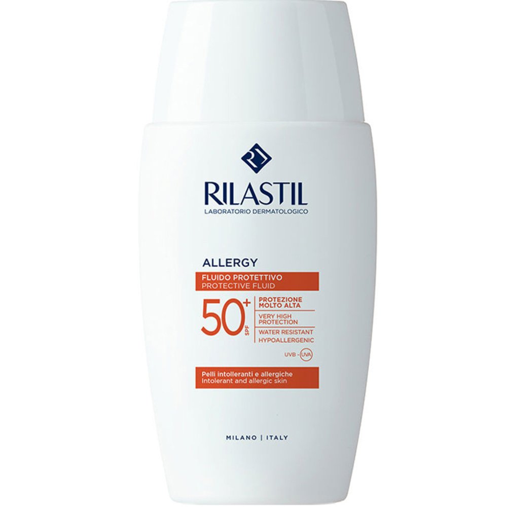 Rilastil Allergy Protective Fluid Spf50+ Λεπτόρρευστο Προστατευτικό Γαλάκτωμα Προσώπου & Σώματος, Πολύ Υψηλής Αντηλιακής Προστασίας, Κατάλληλο για Ευαίσθητες με Τάση Αλλεργίας 50ml