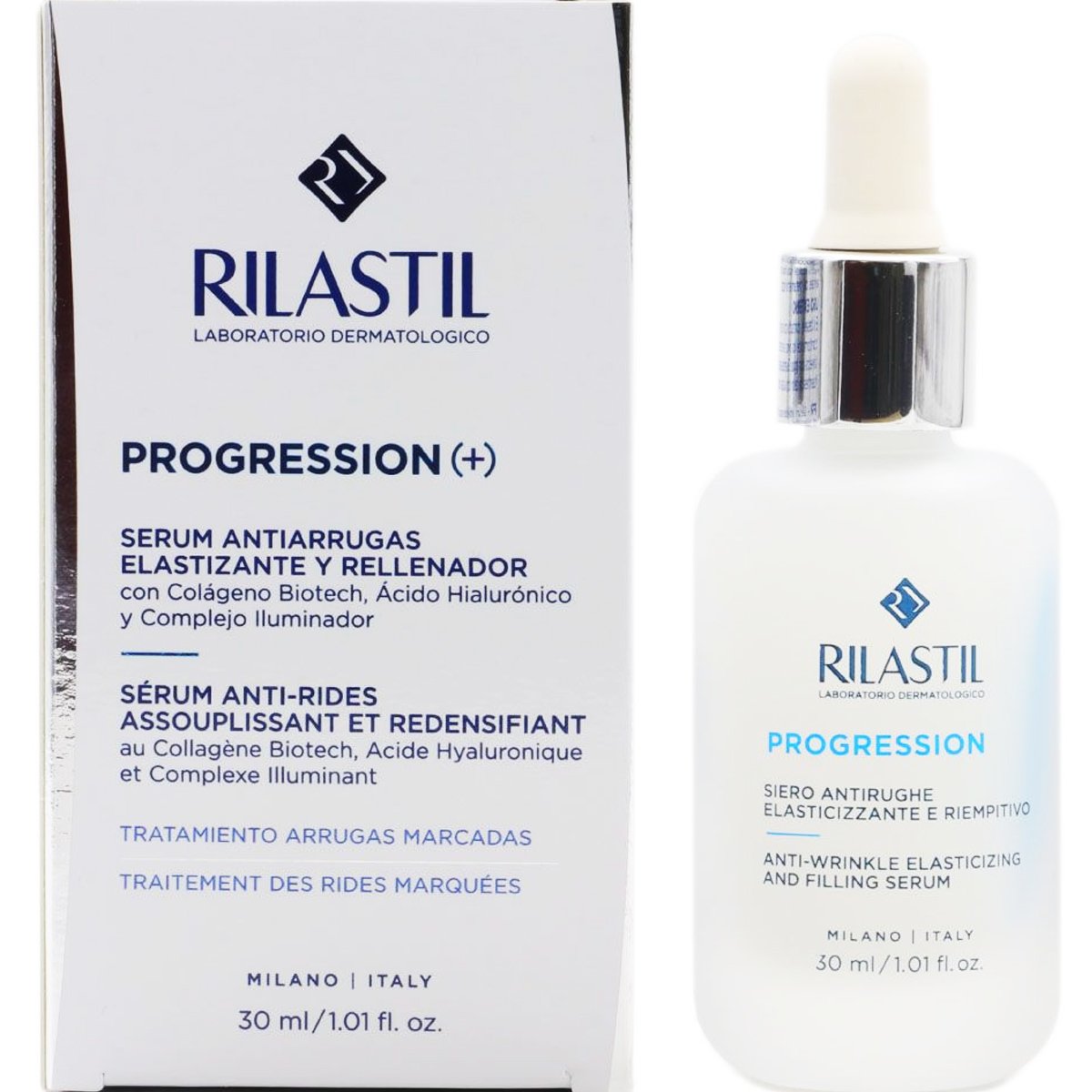 Rilastil Progression (+) Anti-Wrinkle Elasticizing & Filling Serum Αντιρυτιδικός Ορός για Ελαστικότητα & Λάμψη 30ml 56997