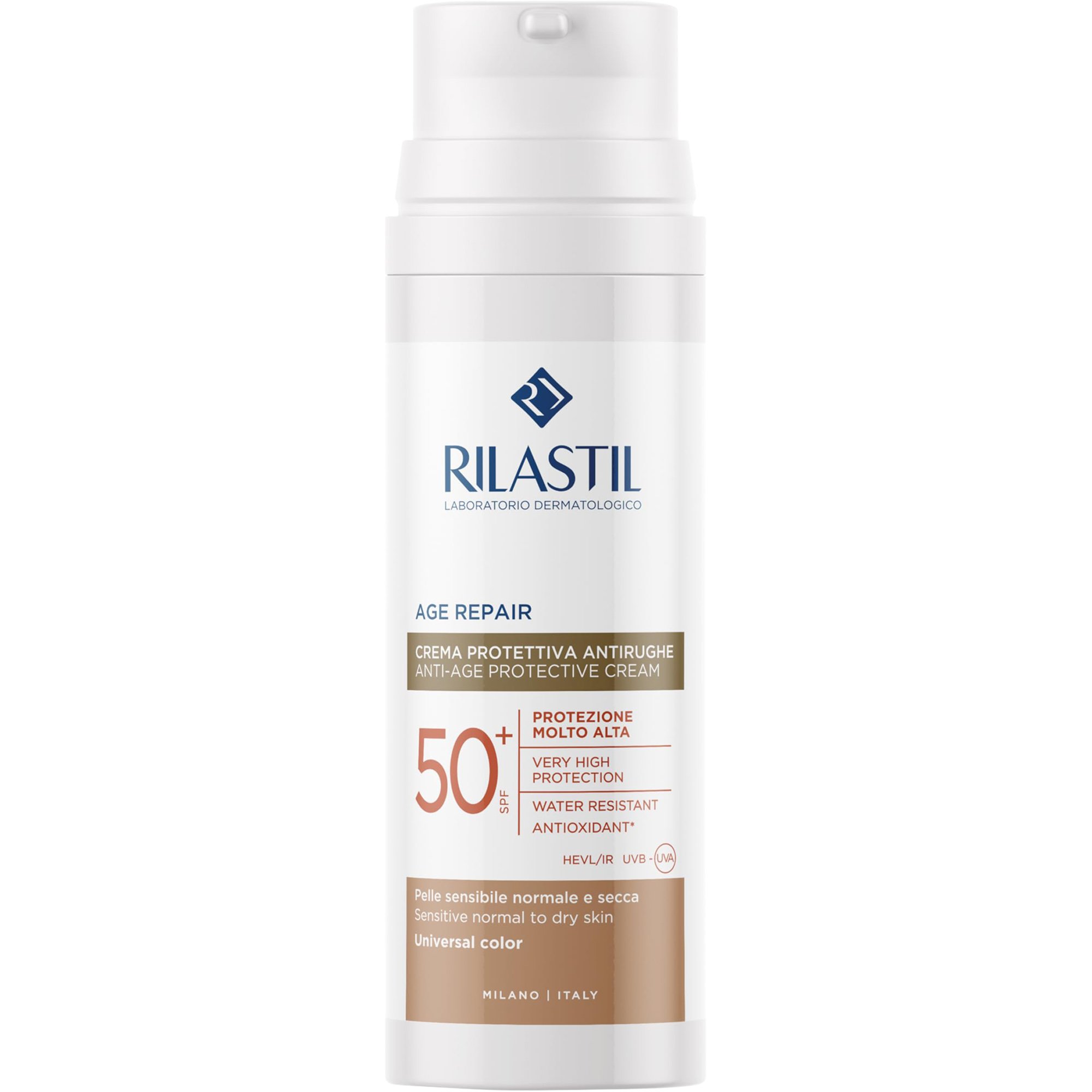 Rilastil Rilastil Age Repair Anti-Age Protective Cream Spf50+ Αντηλιακή Κρέμα Προσώπου Πολύ Υψηλής Προστασίας με Αντιρυτιδική Δράση με Χρώμα 50ml