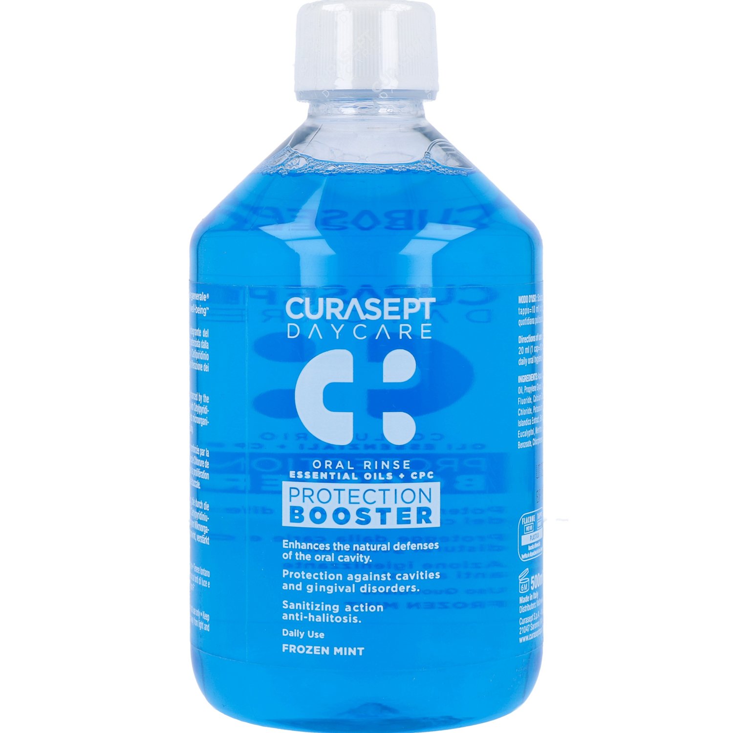 Curasept Curasept Daycare Oral Rinse Protection Booster Στοματικό Διάλυμα Καθημερινής Χρήσης που Ενισχύει τις Φυσικές Άμυνες της Στοματικής Κοιλότητας 500ml - Frozen Mint