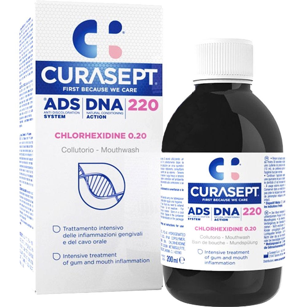 Curasept Curasept ADS DNA 220 Στοματικό Διάλυμα με Αντιμικροβιακή Προστασία για την Εντατική Θεραπεία των Ουλών & της Στοματικής Κοιλότητας 200ml