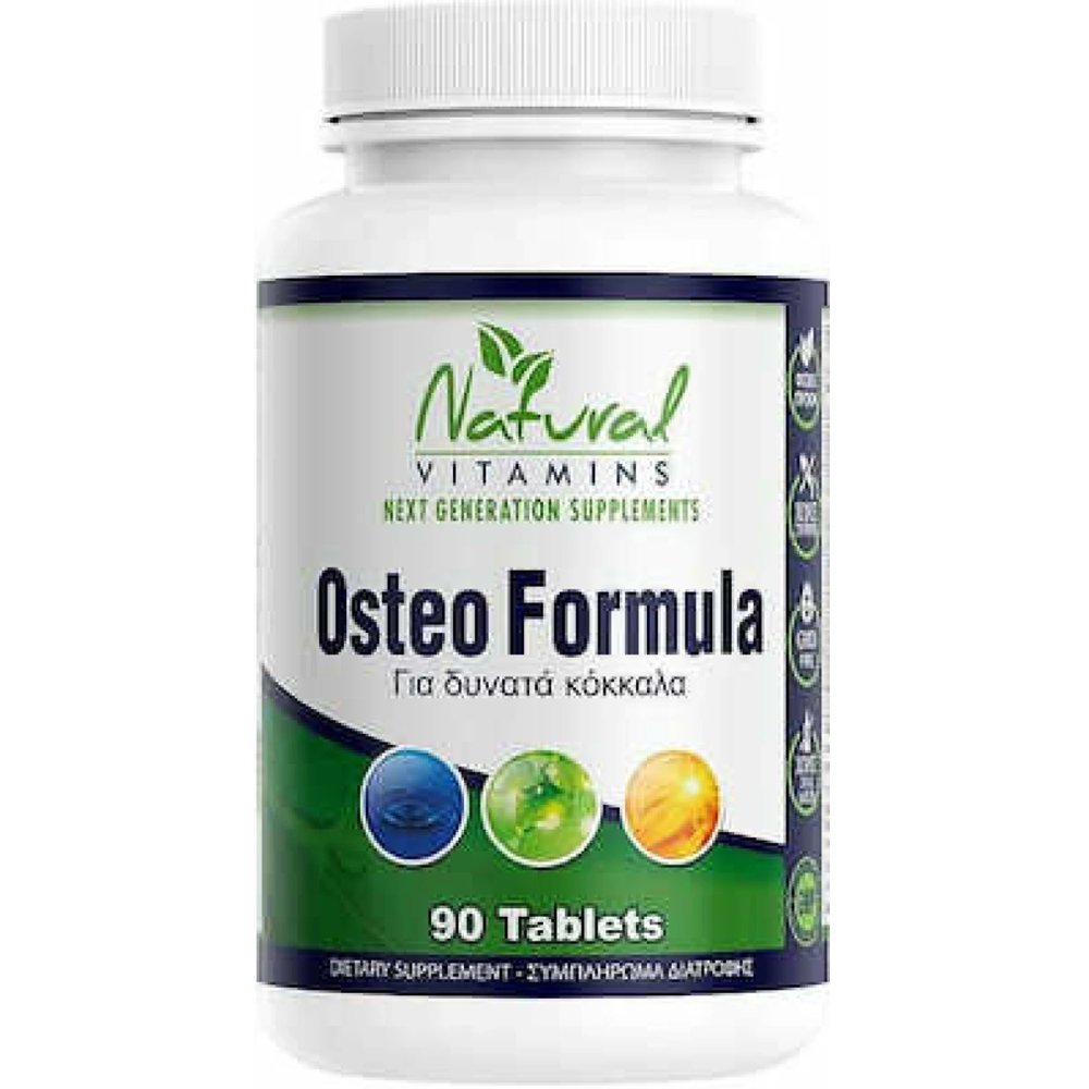 Natural Vitamins Osteo Formula Συμπλήρωμα Διατροφής Βιταμινών, Μετάλλων & Ενζύμων για Ενίσχυση των Οστών 90tabs