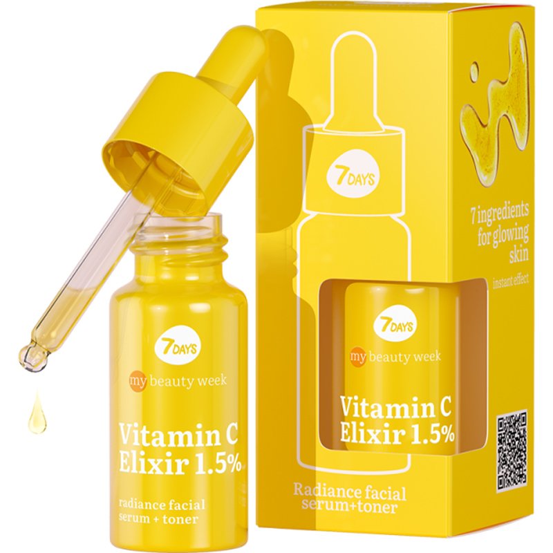 7DAYS Vitamin C Elixir Radiance Facial Serum & Toner Ορός Προσώπου & Τόνερ Λάμψης για Άμεση Μεταμόρφωση 20ml