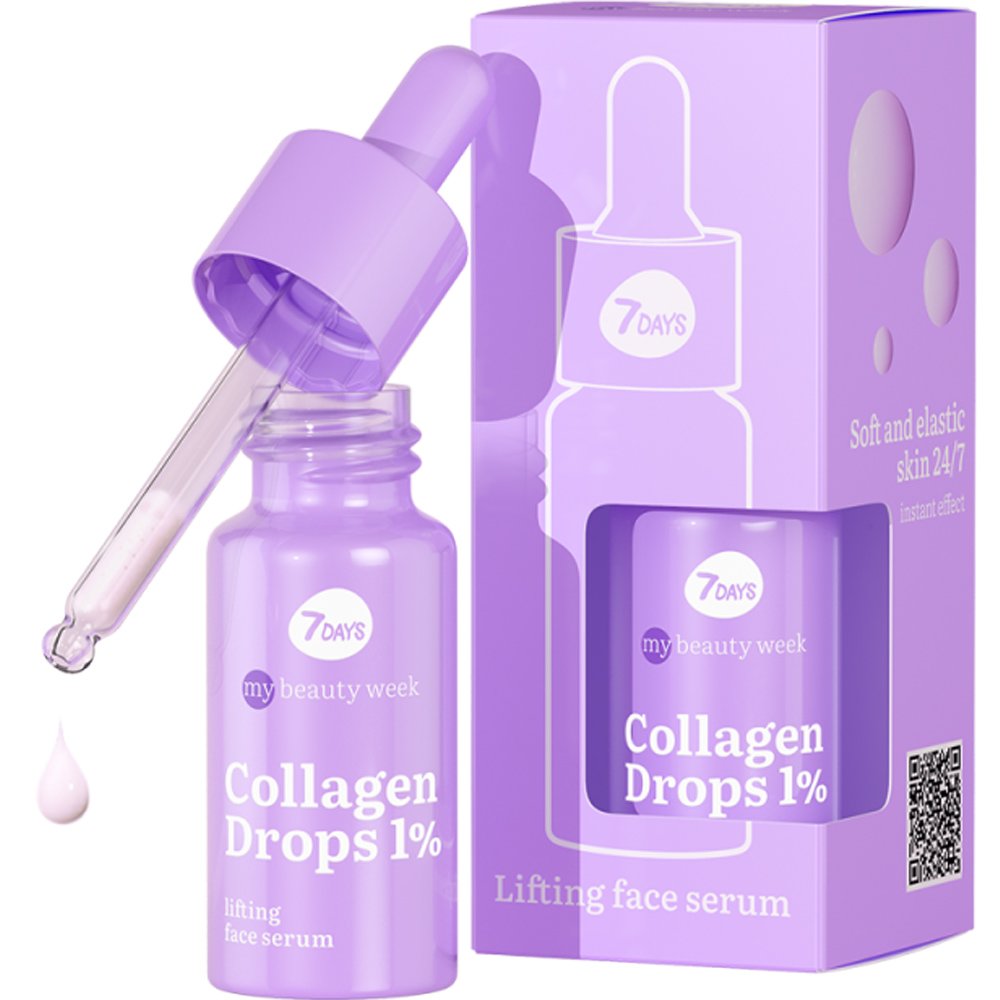 7DAYS Collagen Drops Lifting Face Serum Ορός Προσώπου με Κολλαγόνο για Ισχυρό Αποτέλεσμα Ανόρθωσης 20ml