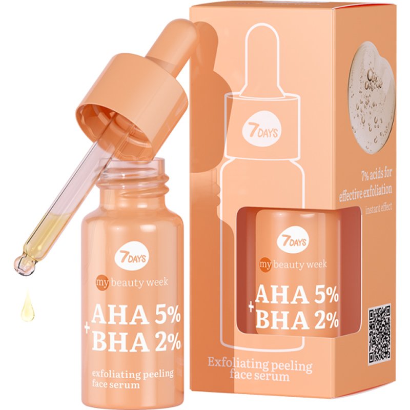 7DAYS 7DAYS AHA & BHA Exfoliating Peeling Face Serum Απολεπιστικός Ορός Προσώπου με Γλυκολικό & Σαλικυλικό Οξύ 20ml
