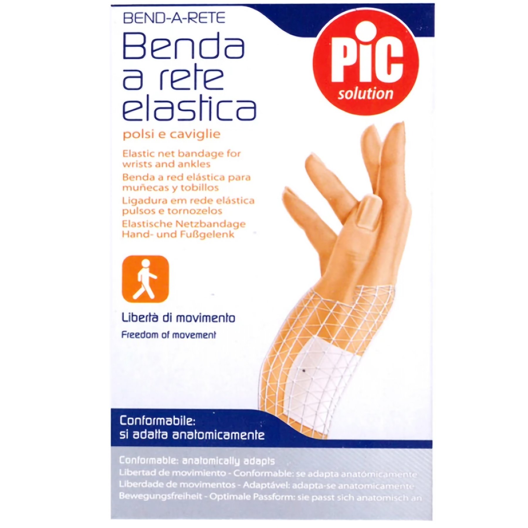 Pic Pic Solution Benda A Rete Elastic Net Bandage for Wrists & Ankles Ελαστικός Δικτυωτός Επίδεσμος για τον Καρπό & τον Αστράγαλο 1 Τεμάχιο