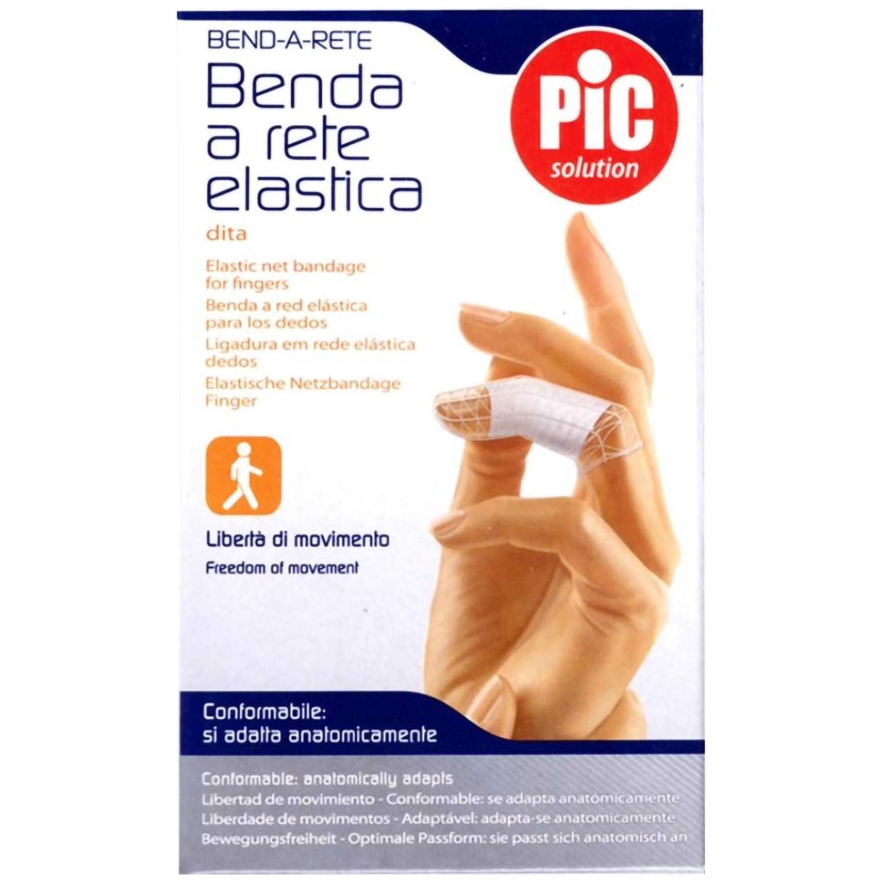 Pic Pic Solution Benda A Rete Elastic Net Bandage for Fingers Ελαστικός Δικτυωτός Επίδεσμος για το Δάκτυλο 1 Τεμάχιο