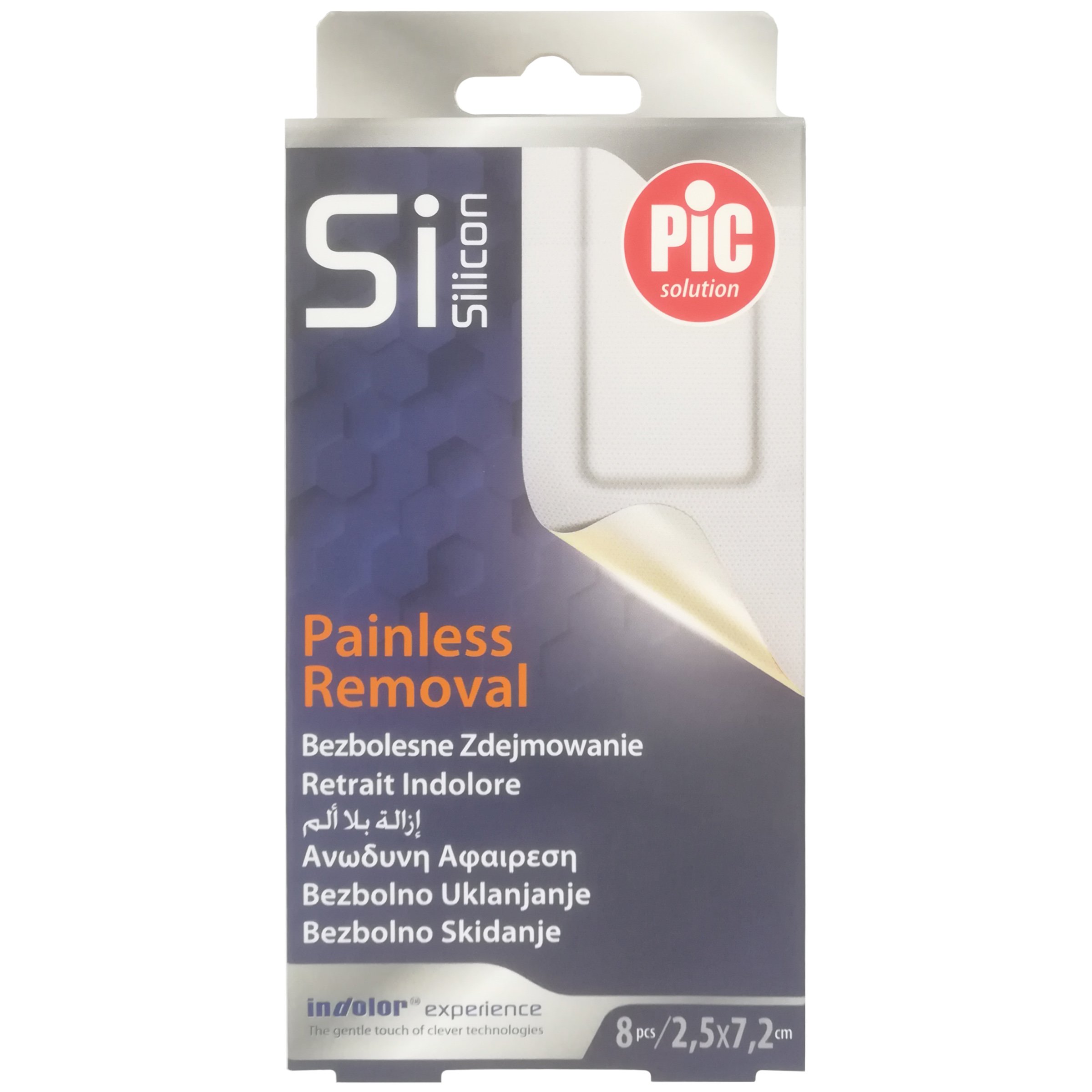 Pic Solution Si Silicon Painless Removal Strips Αδιάβροχα Αυτοκόλλητα Επιθέματα με Τεχνολογία Σιλικόνης για Εύκολη Αφαίρεση 8 Τεμάχια – 2.5 x 7.2cm